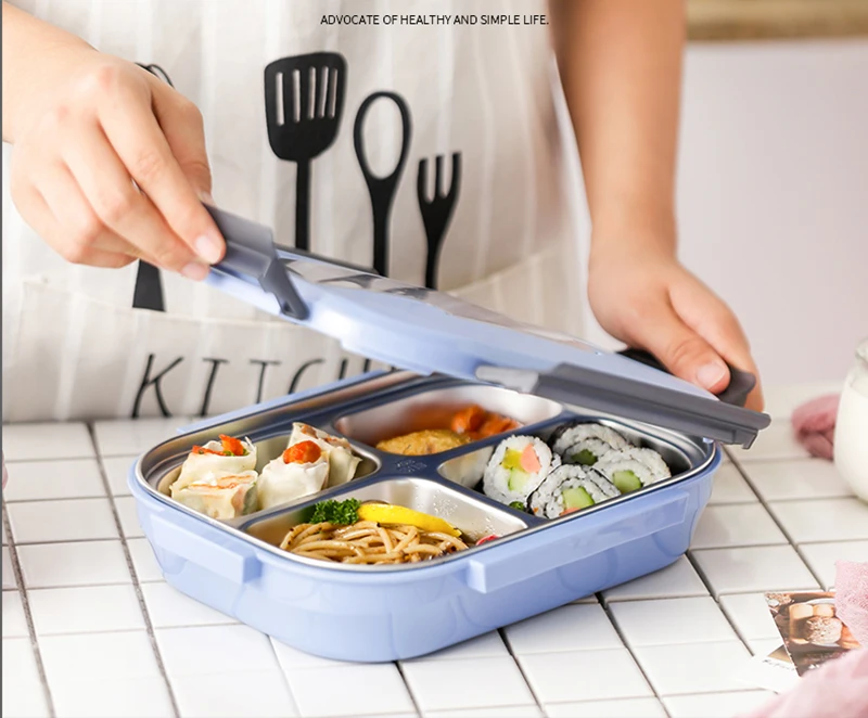 TUUTH High Quality 304 Stainless Steel Lunch Box Whit Bag Set Portable Leakproof for Kids Picnic School Food Container B6