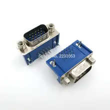 5 шт./лот DB15 DR15 3 ряда синий параллельный порт 15 Pin D Sub Мужской 15 способ PCB 90 градусов разъем DB15 разъем VGA адаптер