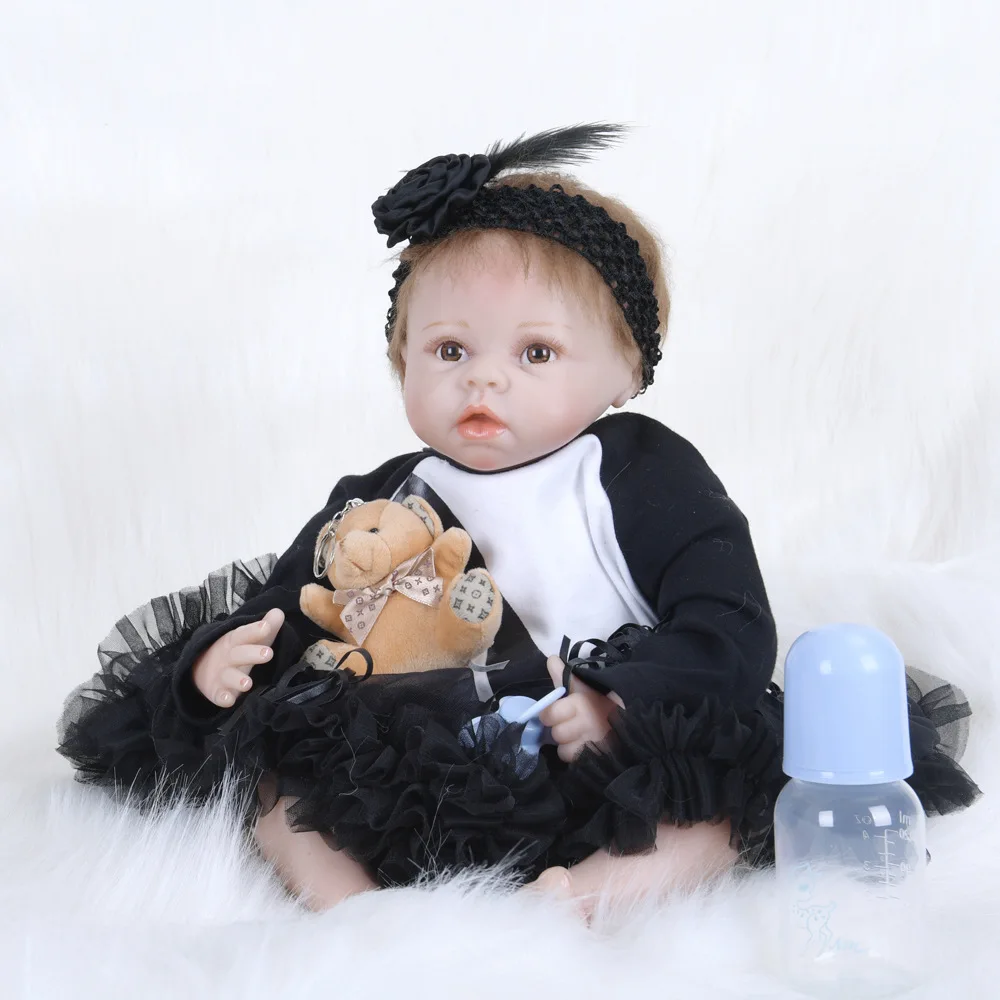 

Boneca Reborn 22inch Soft Silicone Cloth Body Dolls 55cm Reborn Baby Doll Newborn Lifelike Bebe Reborn Dolls