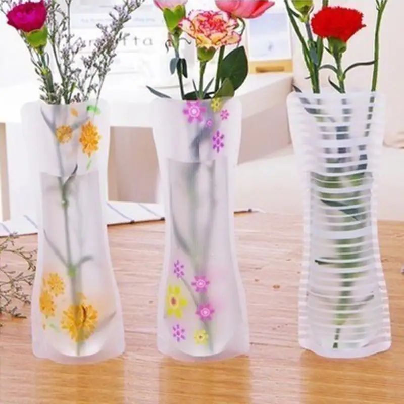 

Eco-friendly Foldable Folding Flower PVC Durable Vase Home Wedding Party Easy to Store