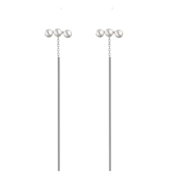 

XIYANIKE Luxur 925 Sterling Silver Three Pearl Long Tassels Earring For Women Sterling-silver-jewelry Oorbellen Brincos VES6455