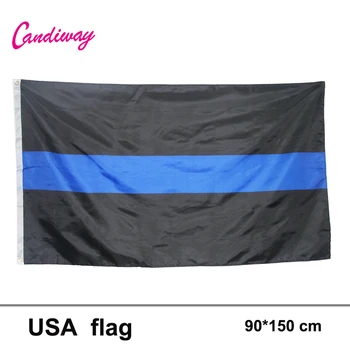 

USA American Flag THIN BLUE LINE POLICE GARDEN FLAG Police 3x5 Feet Law heroes
