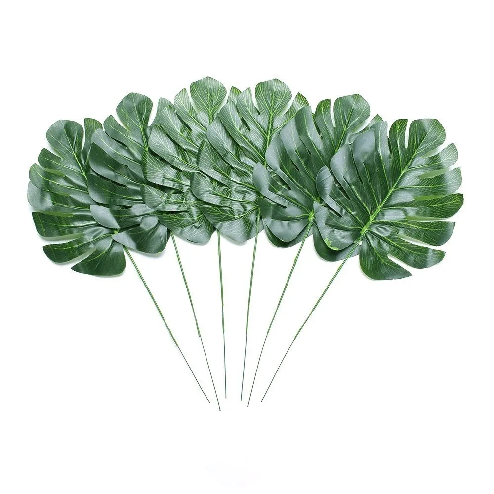 

6pcs/set Artificial Plant Monstera Branch Palm Fern Turtle Leaf For Wedding Decor Faux Foliage Tree Home Decoration Plant