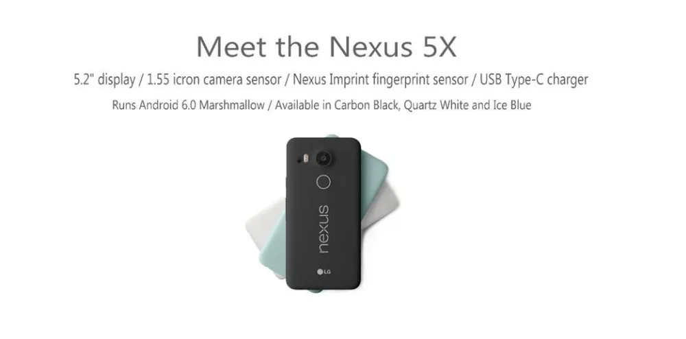 Разблокированный телефон LG Nexus 5X H791 5,2 дюйма 2 Гб ОЗУ 16 Гб/32 ГБ распознавания отпечатков пальцев