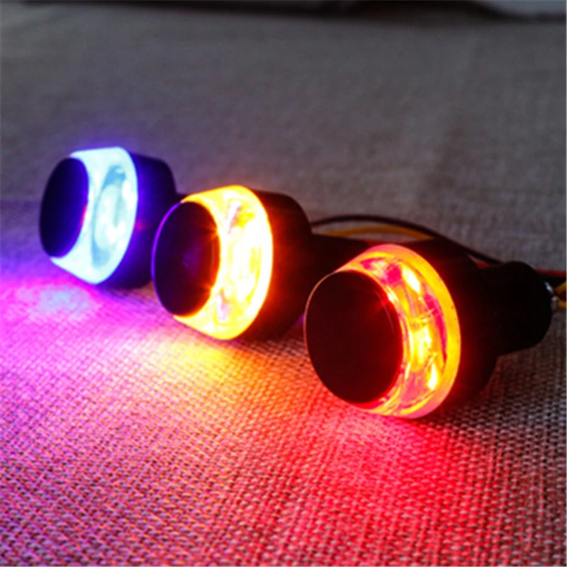 2Pcs Universal 22mm Motorcycle Turn Signal Light Indicators LED Handlebar Handle Bar End