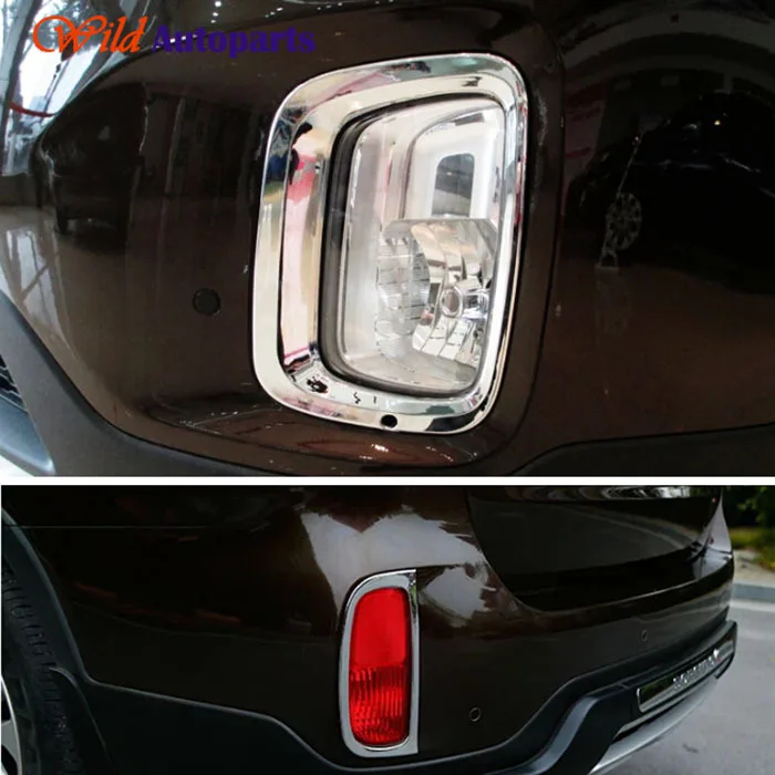 Chrome Front + Rear Fog Light Lamp Cover Trim Garn...