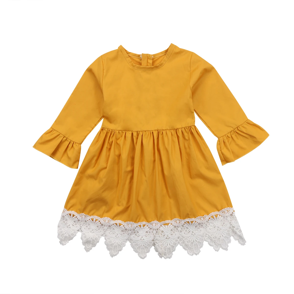 Cute Toddler Kids Baby Girls Lace Dress Princess Girl Zip Party Ruffle