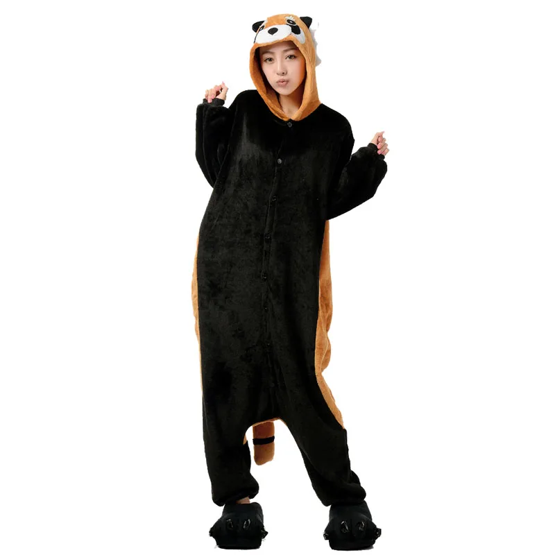 Racoon Costume For Adults DarkCom Black Dragon Onesie Halloween