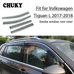 Chuky 4 шт. ABS стайлинга автомобилей окно, маркизы приюты дождь щит для Volkswagen Tiguan L 2017 2018 авто аксессуары