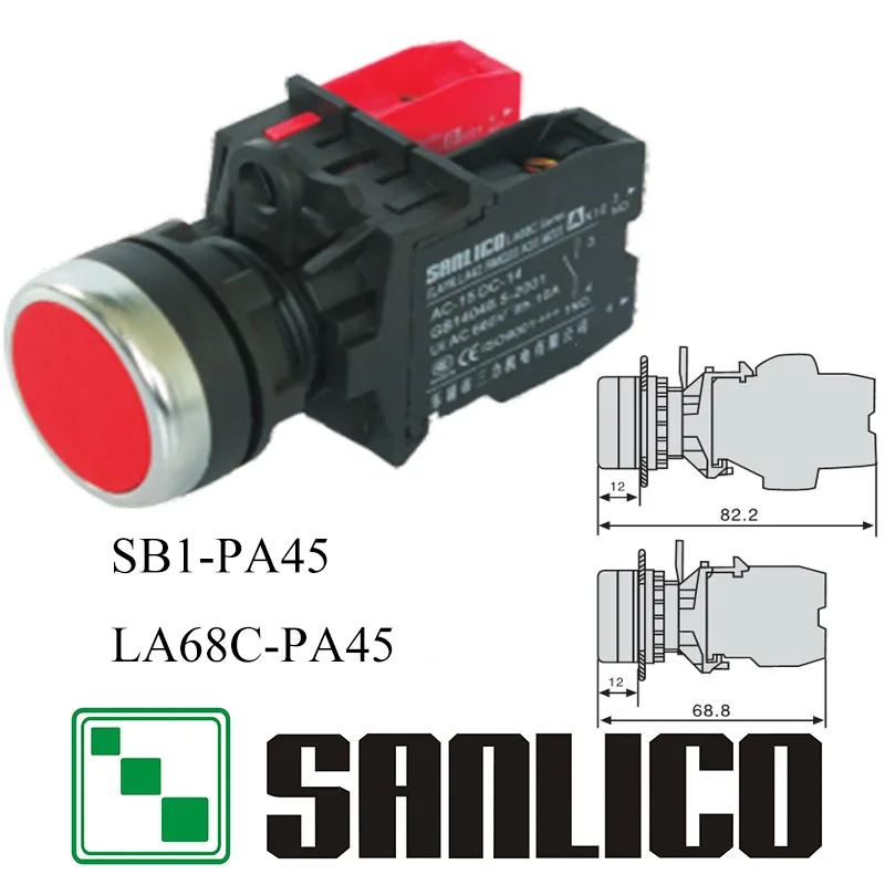 

waterproof momentary push button switch SB1(LA68C M22)-PA45 spring return