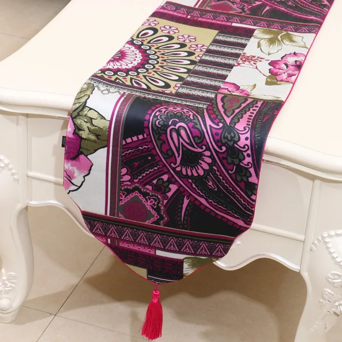 Ethnic Printed Silk Brocade Table Runner High End Chinese style Rectangular Dining Table Protective Mats Tea Table Cloth Ethnic Printed Silk Brocade Table Runner High End Chinese style Rectangular Dining Table Protective Mats Tea Table Cloth