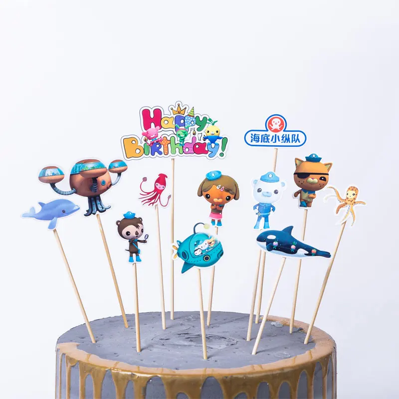 1set/pack Disney Forzen Happy Birthday Party Cake Topper Kids Favors Decorate Cupcake Toppers With Sticks Baby Shower Supplies - Цвет: Cake Topper-6