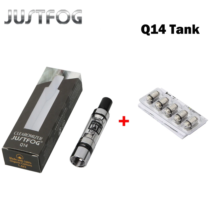 

Original Justfog Q14 Clearomizer Pyrex Glass 1.8ml Tank Atomizer with 1.6ohm Coil Head for Q14 Battery E Cigarette Vape