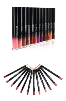 

Make up set 12 colors lip gloss proof Lipstick & Pencil sharpener & remover Cosmetic combination Waterproof Lip make up