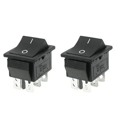 

250V/15A 125V/20A AC Momentary ON/OFF DPDT Rocker Switch 2 Pcs