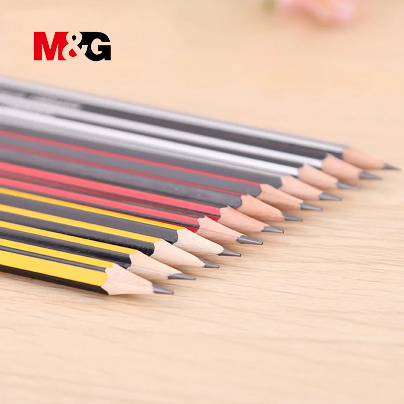 

M&G 12 pcs Crude Wood HB Pencils Standard Pencils for Drawing fabric clothing High Quality simple Pencil with erasers