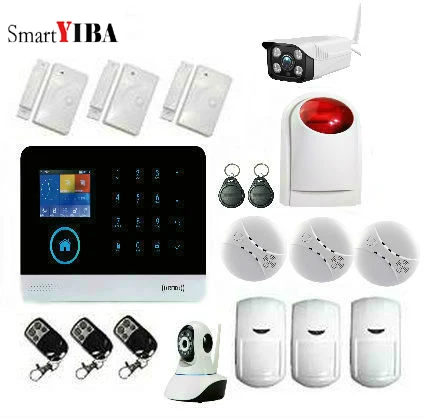 

SmartYIBA Wireless WIFI GSM IOS/Android APP Control Home Security Burglar Alarm System Wireless Smoke Detector