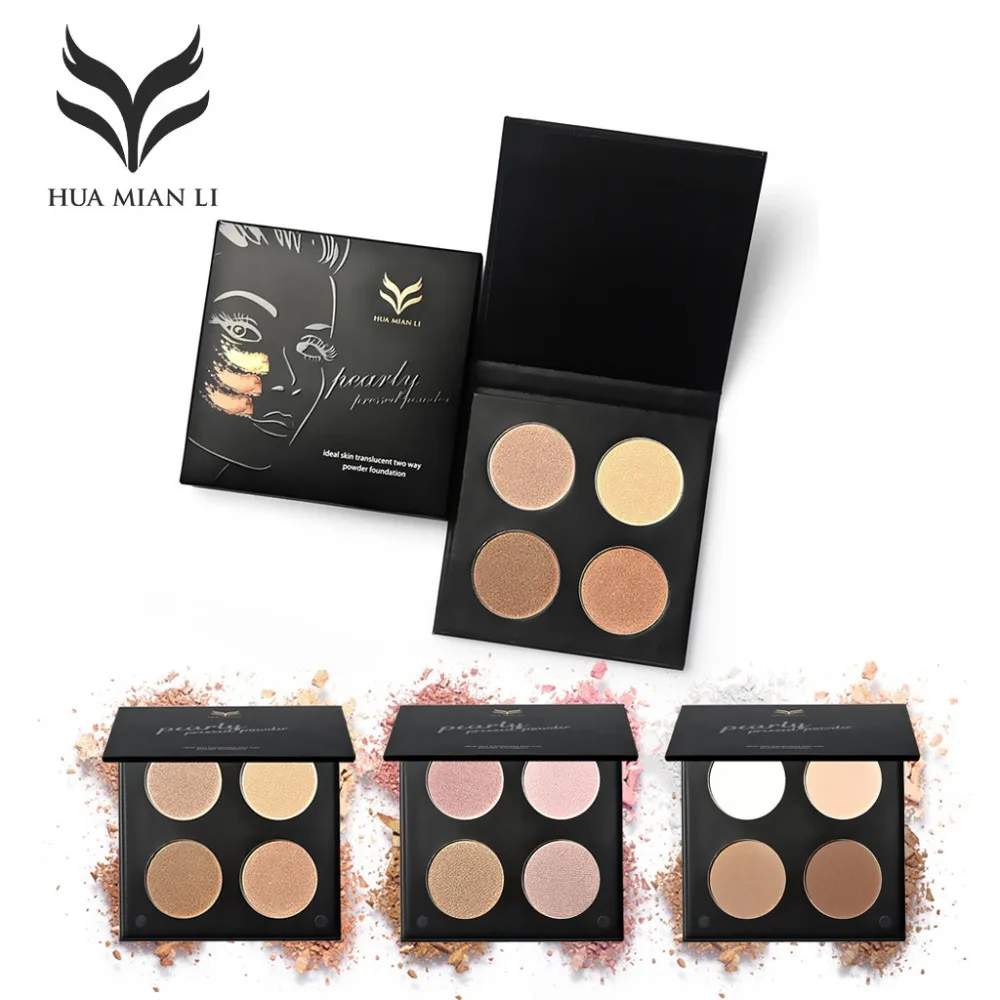 4 Colors Highlighter Bronzer Powder Palette Set Brighten Base Makeup Glow Kit | Красота и здоровье