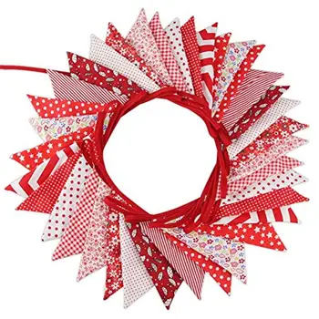 

10M 36-side Bunting 18 Colors 33FT Cotton Triangle Pennant Wedding Party Baby Birthday Decoration Banner