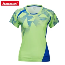 Kawasaki летняя одежда для бадминтона спортивная одежда футболки для женщин с круглым вырезом дышащая Бадминтон Спорт Футболка ST-T2017