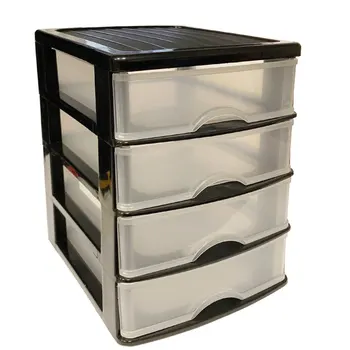 

Drawer plastic 4 cajones-Negro 23x21.5x17.5 cm