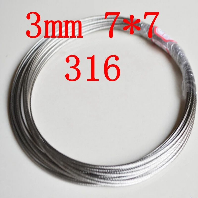 3 мм 7*7 Из Нержавеющей Стали 316 Трос 7x7 Strand Ядро Мореходные Marine Grade |