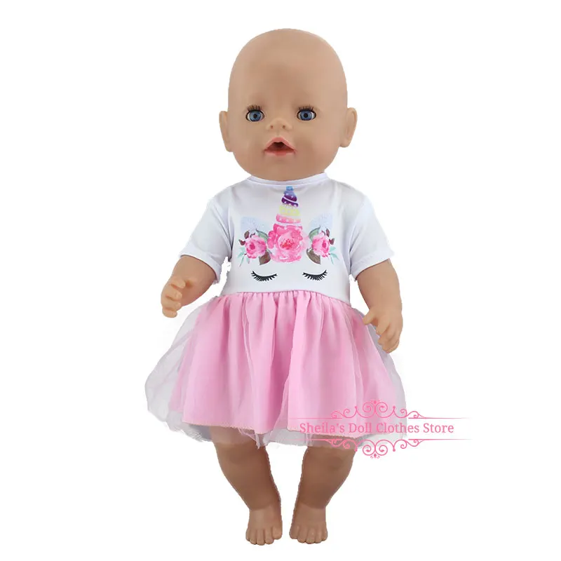 Llovely платье с цветочным рисунком подходит для 43 см Baby Doll 17 дюймов Baby Doll Одежда и аксессуары - Цвет: 01