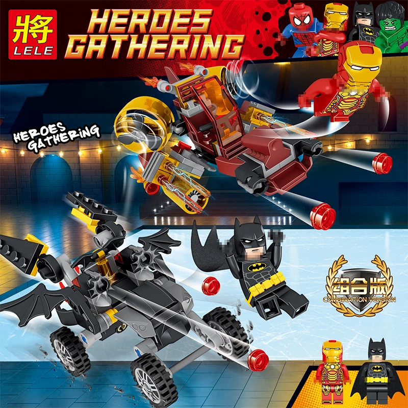 

4 IN 1 Super Heroes Movies Action Figures Compatible Legoingly Iron Man Spiderman Building Blocks Bricks Toys For Children
