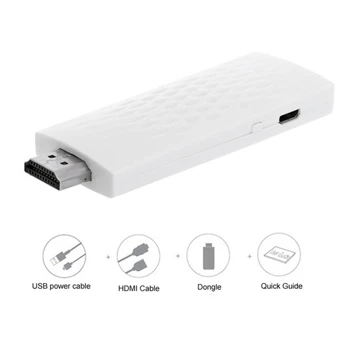 

White A1 Wireless Wifi Airplay Phone Screen to HDMI TV Dongle Adapter Mirror Display For iPhone IOS Android Phones TV Stick