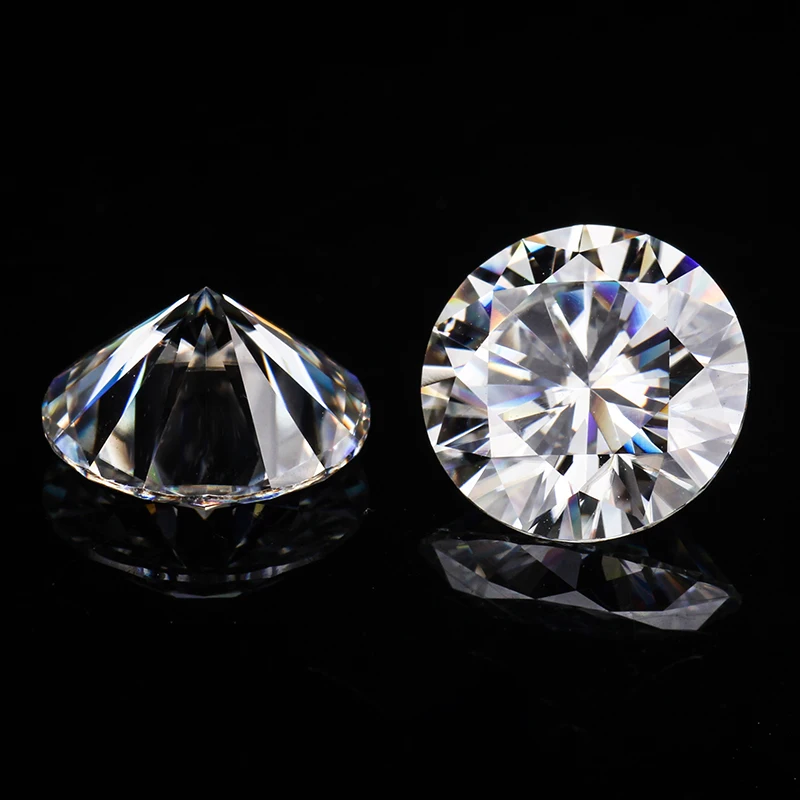 

Starsgem Moissanit Clear white EF 9.5mm round shape syn moissanites loose stone 8 hearts&8 arrows cut