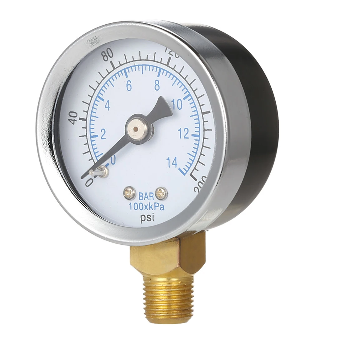 

1/8 NPT Pressure Gauge Fuel Air Compressor Meter Hydraulic Pressure Tester Double Scale Pressure Measurer 0~200 psi / 0~14 bar