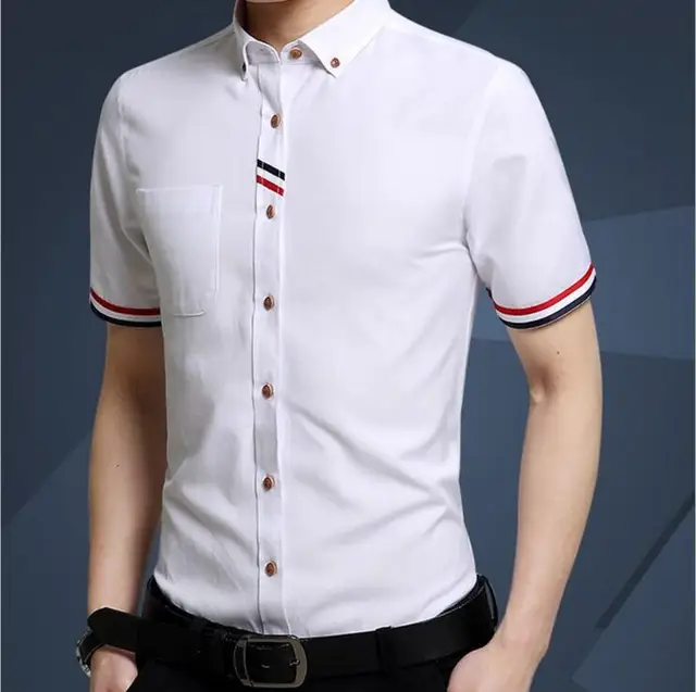 Summer Smart Casual Men's Short Sleeve Shirt Male Thin Breathable Slim