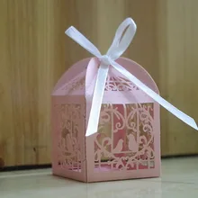 Лазерная резка, для свадьбы сладости Любовь Птица Свадебный сувенир Конфета Подарочная коробка 2000 шт
