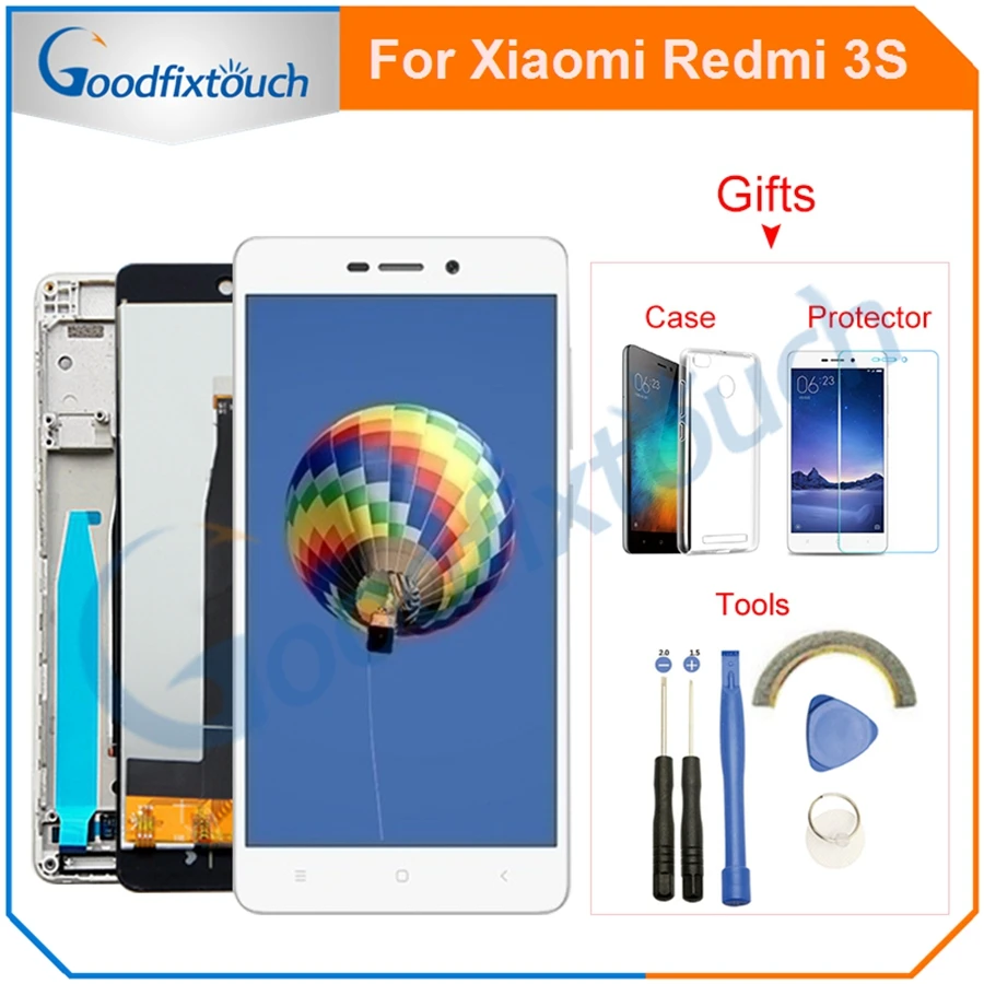 

NEW For Xiaomi Redmi 3 3X 3S 3 Pro LCD Display + Touch Screen Digitizer Assembly With Frame Replacement Parts With Free Gift