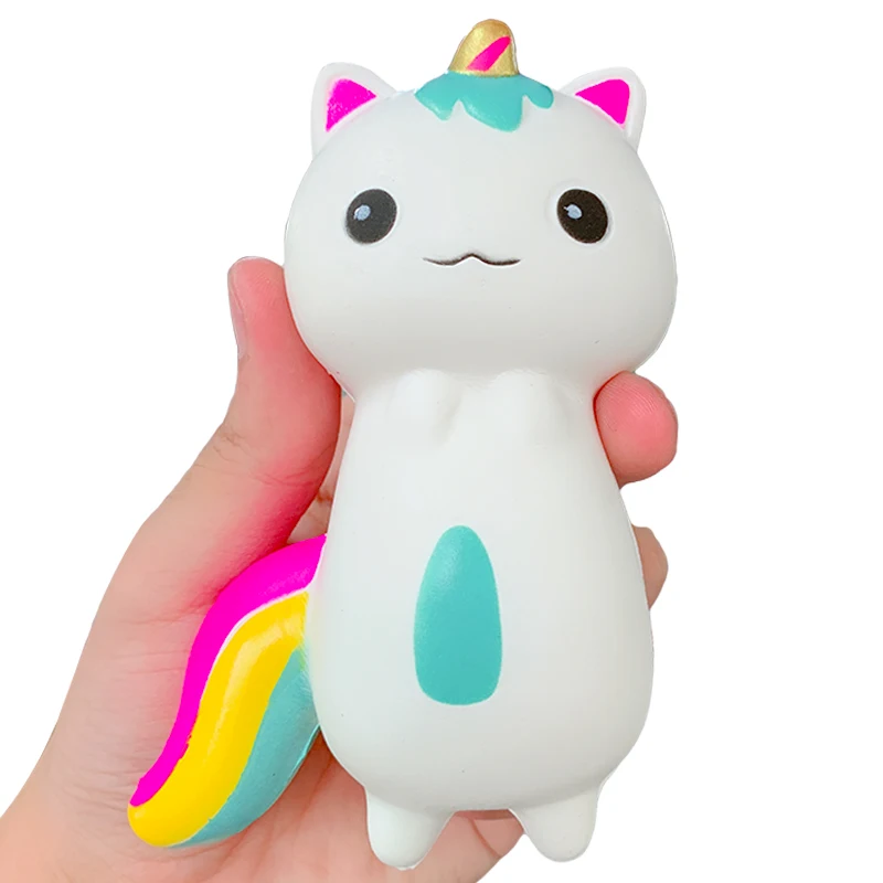 New New Cute Unicorn Cat Squishy Kitty Doll Slow Rising Soft Squeeze Toy PU Bread Cake Scented Anti Str