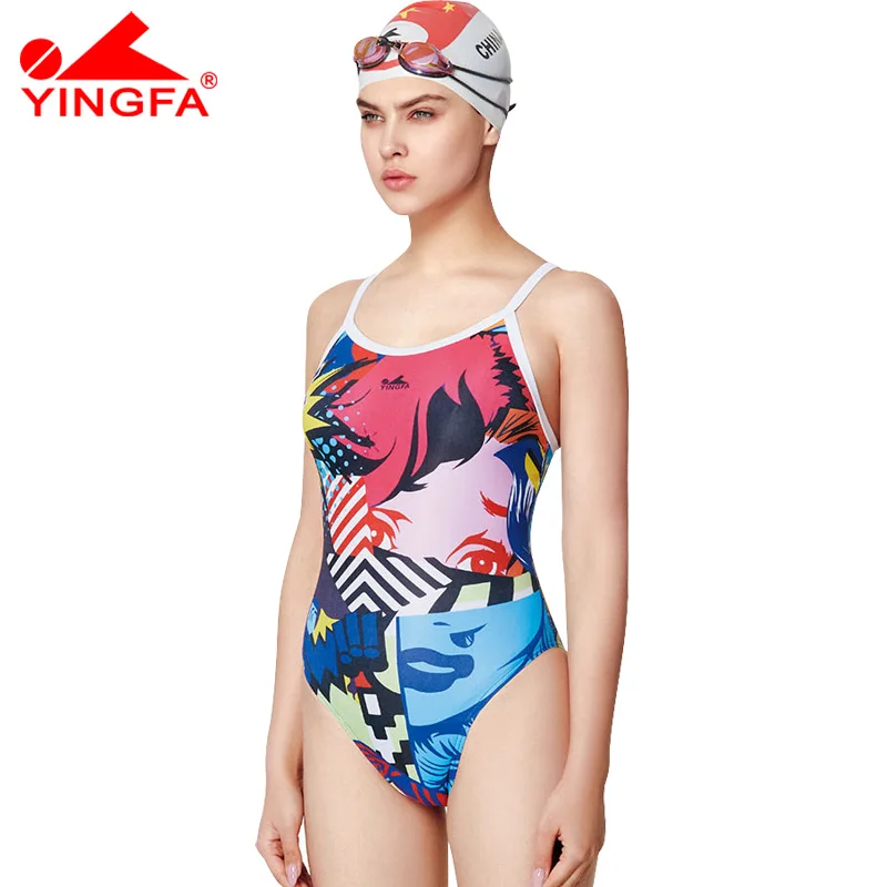 

Yingfa 2018 Professional competition sports women one piece training swimsuit waterproof girl's swimwear women bathing suit