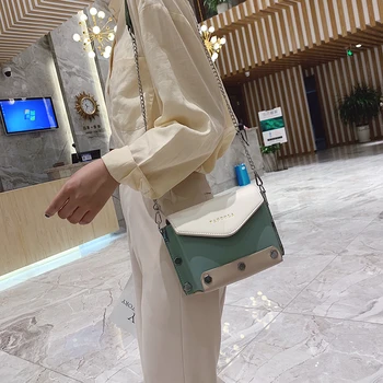 

2019 New Fashion Rivets Shoulder Bags for Women Alligator Flap Ladies Tote Female Luxury Handbags Mini Crossbody Messenger Bag