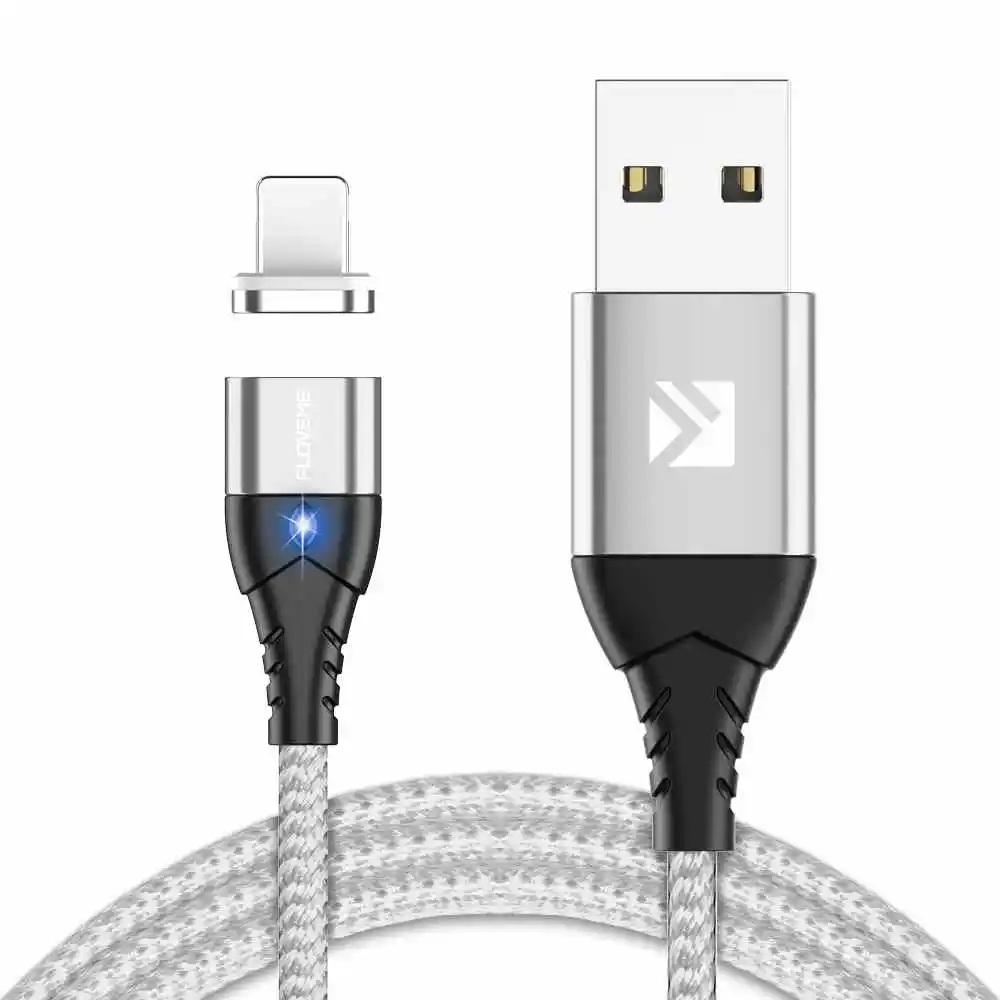 Магнитный кабель FLOVEME Micro USB 3A для быстрой зарядки и синхронизации данных светодиодный светильник кабели для телефонов samsung Xiaomi Redmi 4X Micro USB кабель - Цвет: Gray