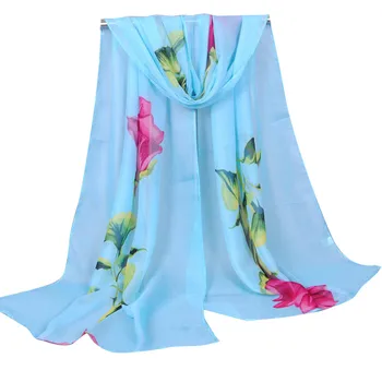 

Fashion Women Rose Long Soft Wrap Scarf Ladies Shawl Chiffon Scarf Scarves Bg Ladies Accessories Fashion Bufanda De Seda #LR3