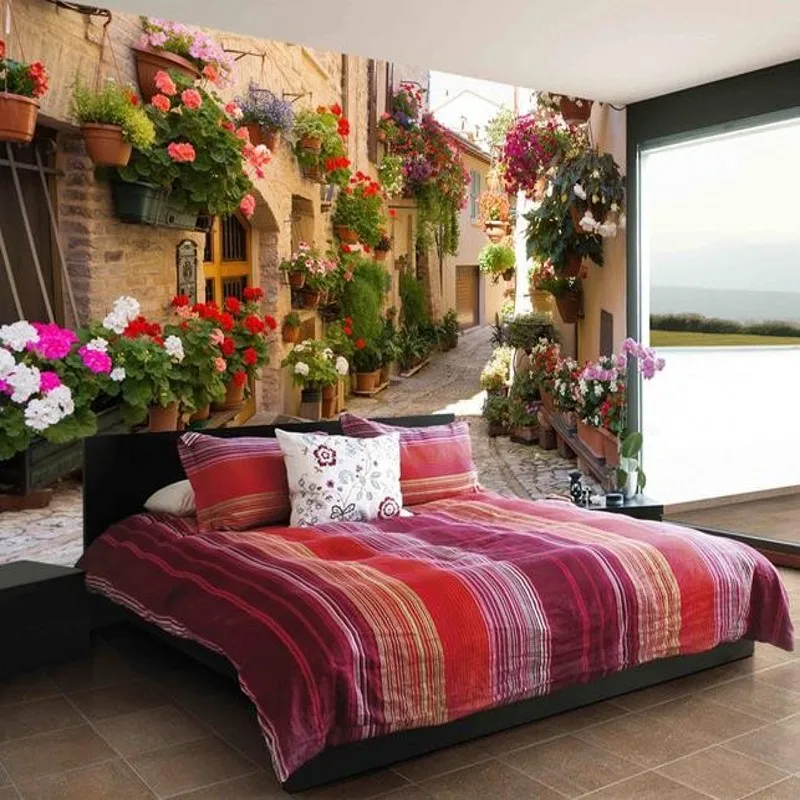 

Beibehang 3d room wallpaper landscape European Garden Alley retro sofa backdrop 3d wallpaper mural wallpaper for walls 3 d