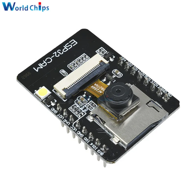Angle du module ESP32-CAM OV2640 2MP avec flash LED et support pour fixation sur drone