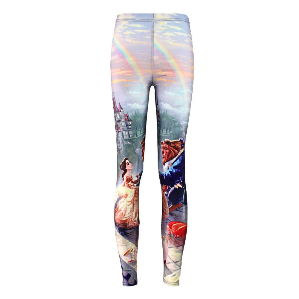 

Plus size Summer leggings Women Hot Leggings Digital Print Popular Beauty and the Beast Fitness Sexy LEGGING Drop Ship