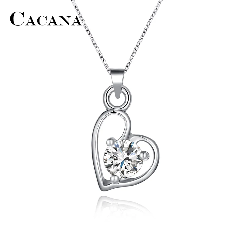 CACANA Pendant Necklaces For Women Trendy Heart Girl Flower Fashion Design Metal Link Chain Long Necklace Hot Wholesale N123
