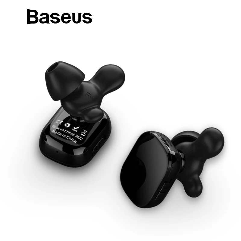 

Baseus W02 Bluetooth Earphone TWS Earbuds Waterproof Twins Headsets Stereo Sound Handsfree Wireless Bluetooth Earphone With Mic