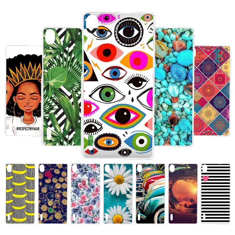

3D DIY For Huawei Ascend P7 Case Silicone Soft TPU Back Cover On P7 P7-L10 P7-L00 P7-L05 P7-L11 Phone Cases Protector Bags