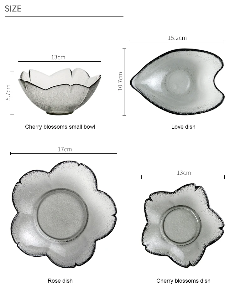 Японское Вишневое маленькое блюдо, домашняя стеклянная миска, приправленное блюдо, закуска фруктовый десерт, сушеное фруктовое блюдо, салатник