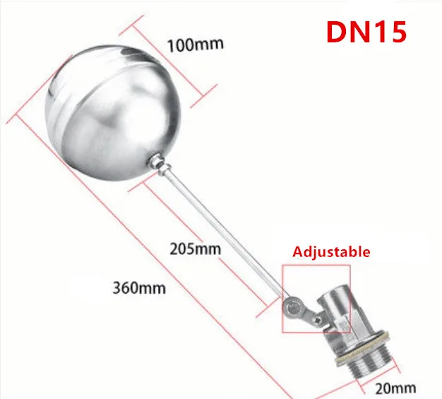 Плавающий шаровой клапан из нержавеющей стали, регулирующий уровень воды, клапан холодной и горячей воды, бачок для воды, полная автоматизация DN15-DN100