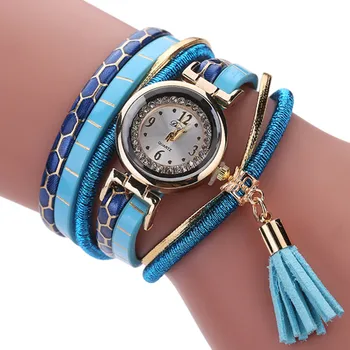 

Duoya Brand Luxury Watch Women Black Twisted Rope Leather Quartz Wristwatch Classic Fashion Vintage Bracelet Magnet Buckle Watch