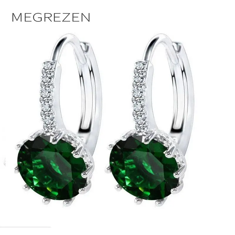 Women Vintage Earrings Indian Jewelry Silver Plated Fashion Earing Blue Stone Hanging Female With Colored Stones YE024 | Украшения и
