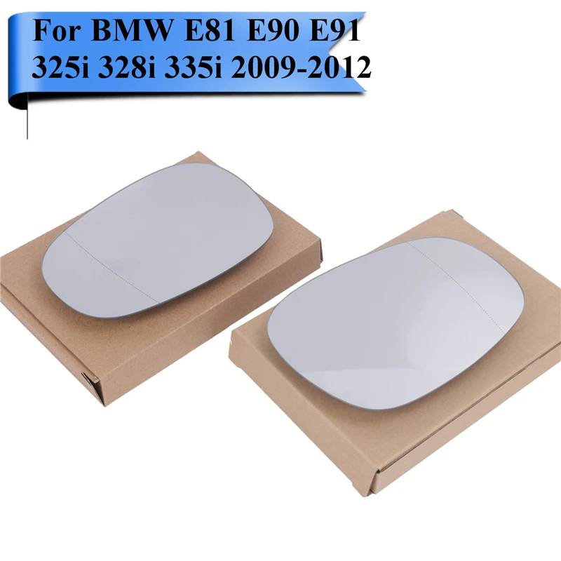 New 2x Electric Heating Wide Angle Sight Rearview Mirror Lens Glass For